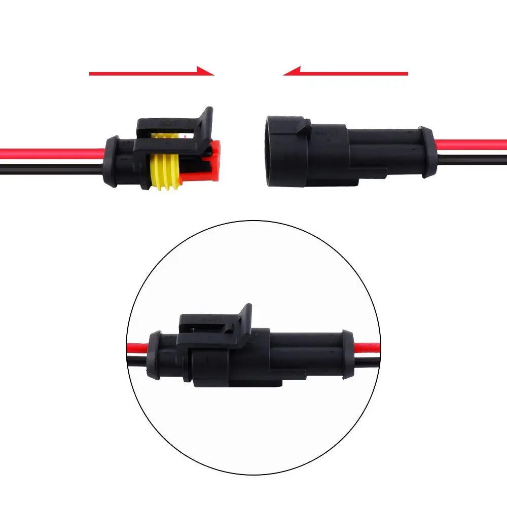Waterproof Electrical Connectors | 5-Pair 2-Pin Set | 12V DC Plug for Secure Wiring - Thumbnail 4