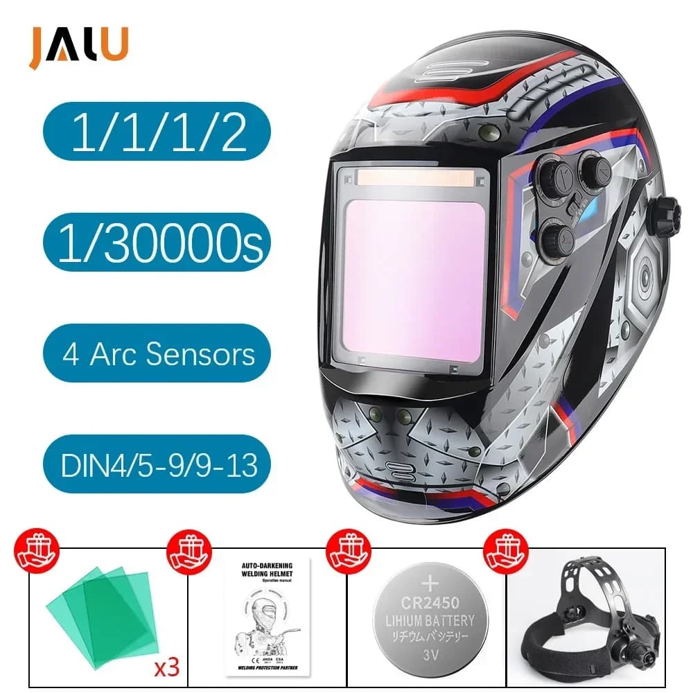Auto-Darkening Welding Helmet | Large View Lens | Solar & Lithium Powered for TIG/MIG - Thumbnail 2