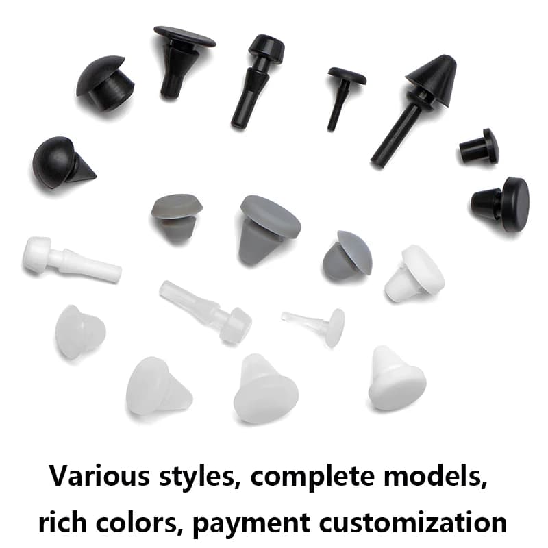 Silicone T-Plug Stoppers | High-Temperature & Sound-Dampening Seals | Flexible Black & White Caps - Thumbnail 2