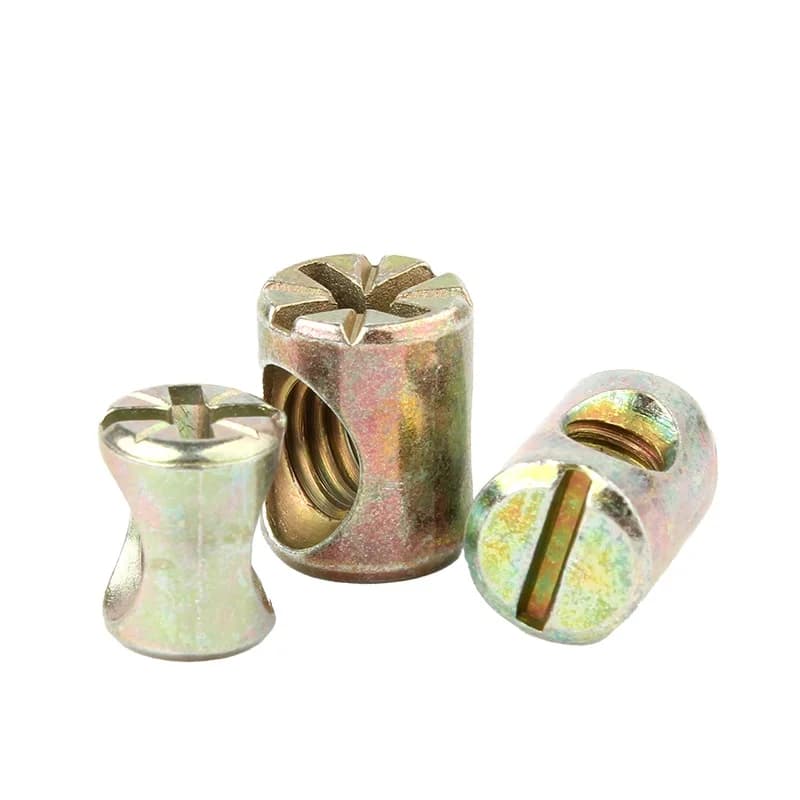M8 Barrel Bolts & Cross Dowel Nuts | 10pcs Phillips Horizontal Hole | For Furniture & Beds - Image 1