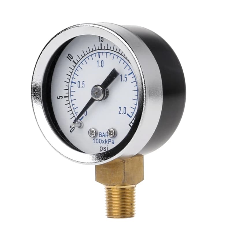 Dual-Scale Pressure Gauge | 0-30 PSI / 0-2 Bar | 1/8 NPT Hydraulic & Pneumatic - Thumbnail 5