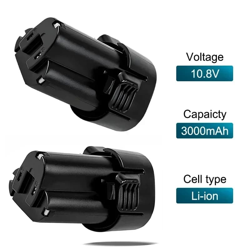 Makita BL1013 10.8V Replacement Battery | High-Capacity Power Tool Battery & Charger Kit - Thumbnail 2