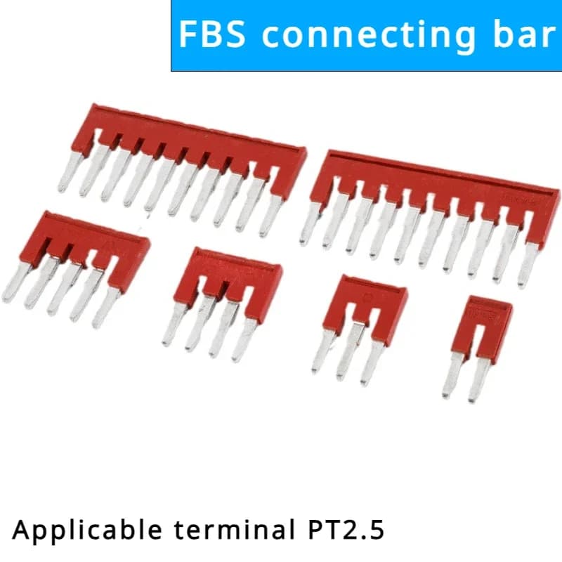 DIN Rail Terminal Block Jumpers | 50-Piece Set | 2.5mm Pitch | 2-10 Position Bridges - Thumbnail 6