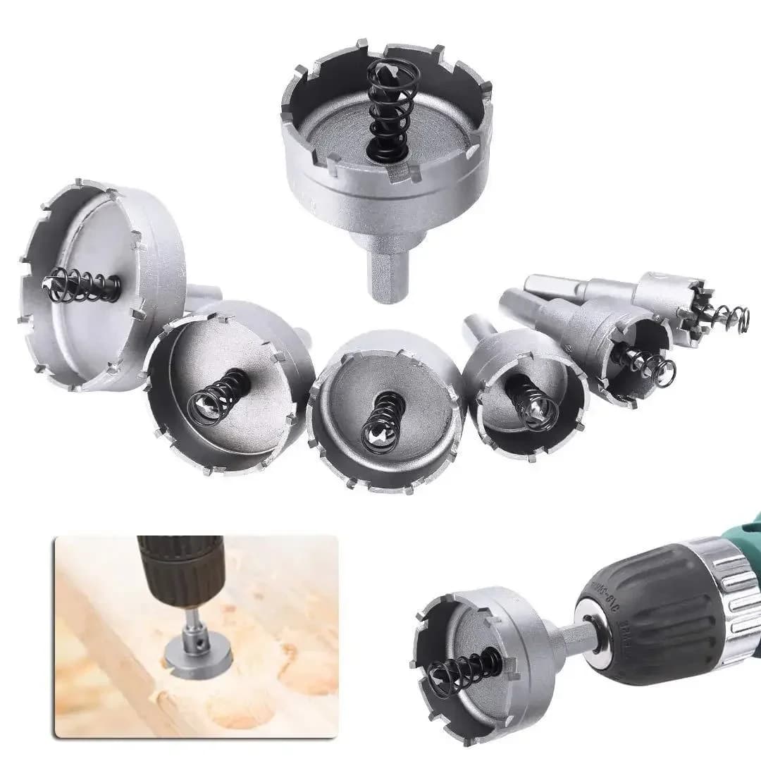 Hole Saw Kit | 6-Piece Steel Carbide-Tipped Set | 16-32mm Drill Bits for Metal & Wood - Thumbnail 5