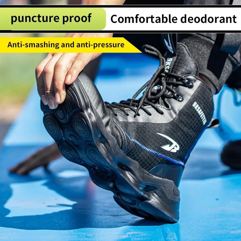 Toe Work Boots for Men | Indestructible Puncture-Proof Safety | High-Top Industrial Construction - Thumbnail 4