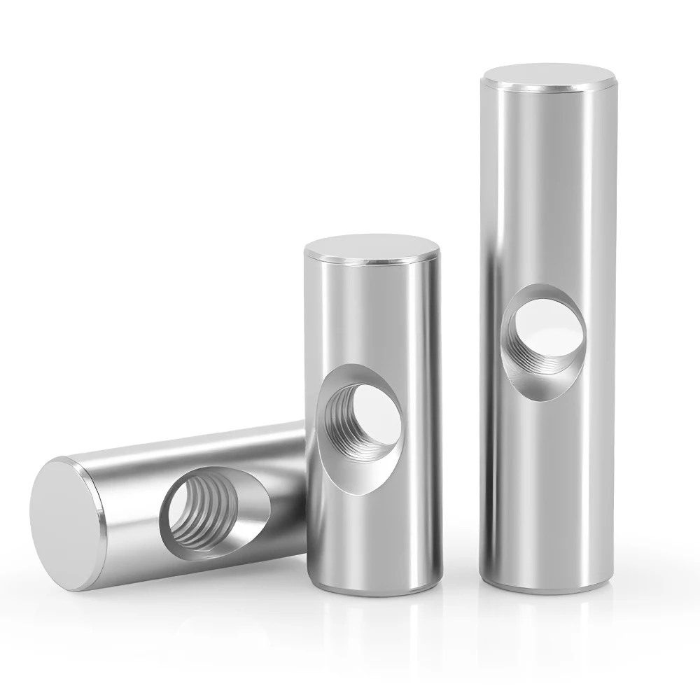Hole Barrel Nuts | M4-M6 Cylindrical Pin Dowel | Embedded Locking Fasteners for Wood Furniture - Thumbnail 6