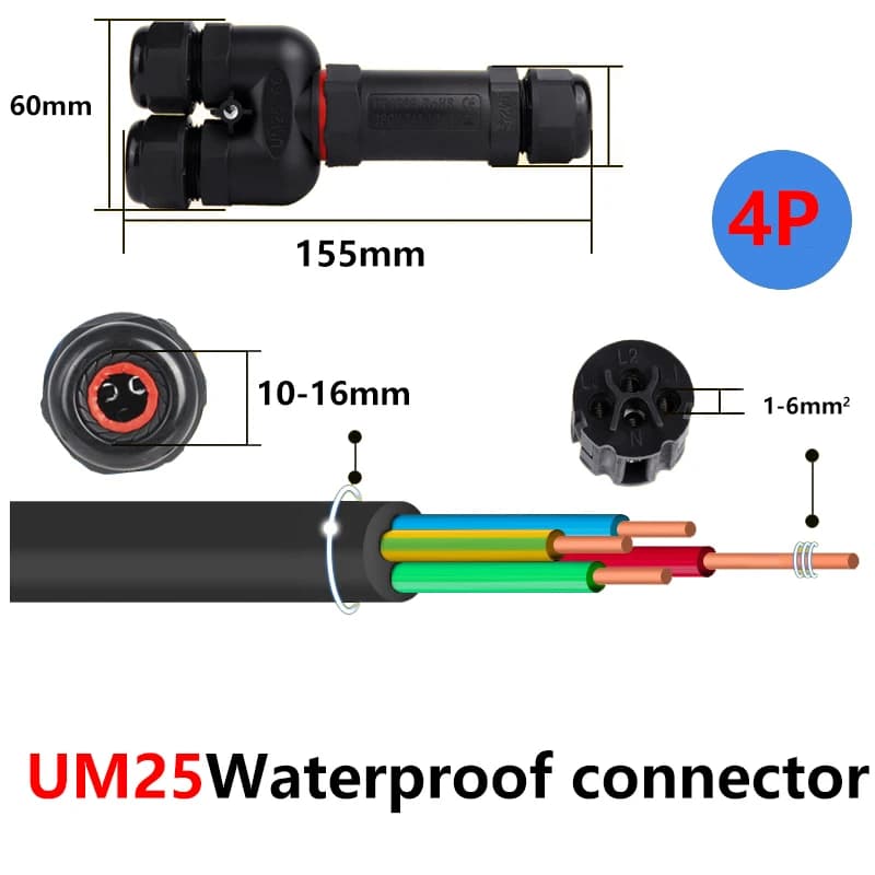 Waterproof Wire Connectors | IP68 Rated | 2-5 Pin I/Y/T-Type for LED & Electrical Systems - Thumbnail 6