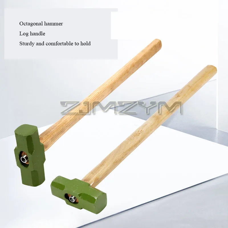 8LB Sledge Hammer | Octagonal Solid Iron Head | Wall Dismantling & Non-Sparking - Thumbnail 2