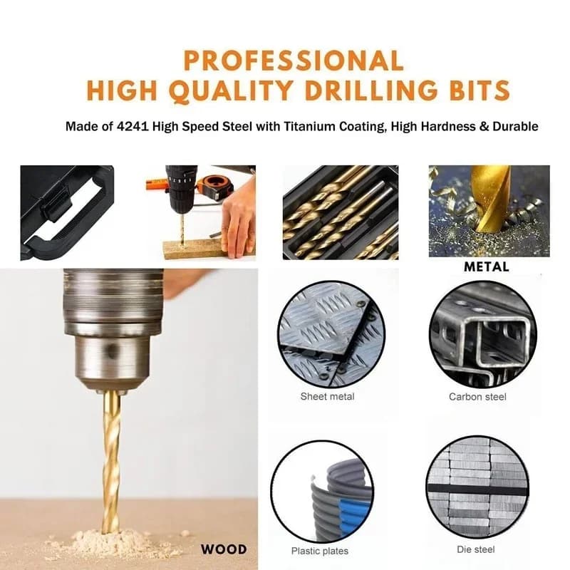 99Pcs HSS Drill Bit Set | Professional Metric Sizes 1.5-10mm | For Hard Metals & Woodworking - Thumbnail 5
