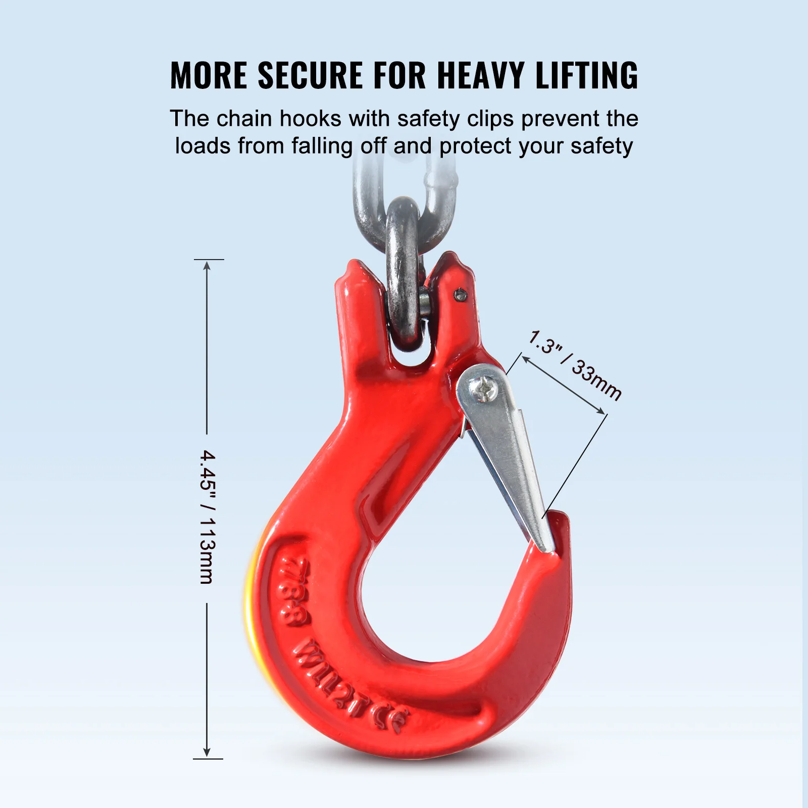 Professional-Grade 3-Ton Lifting Sling Chain | 5/16 G80 Alloy Steel | 5-Foot 2-Leg with Grab Hooks - Thumbnail 5