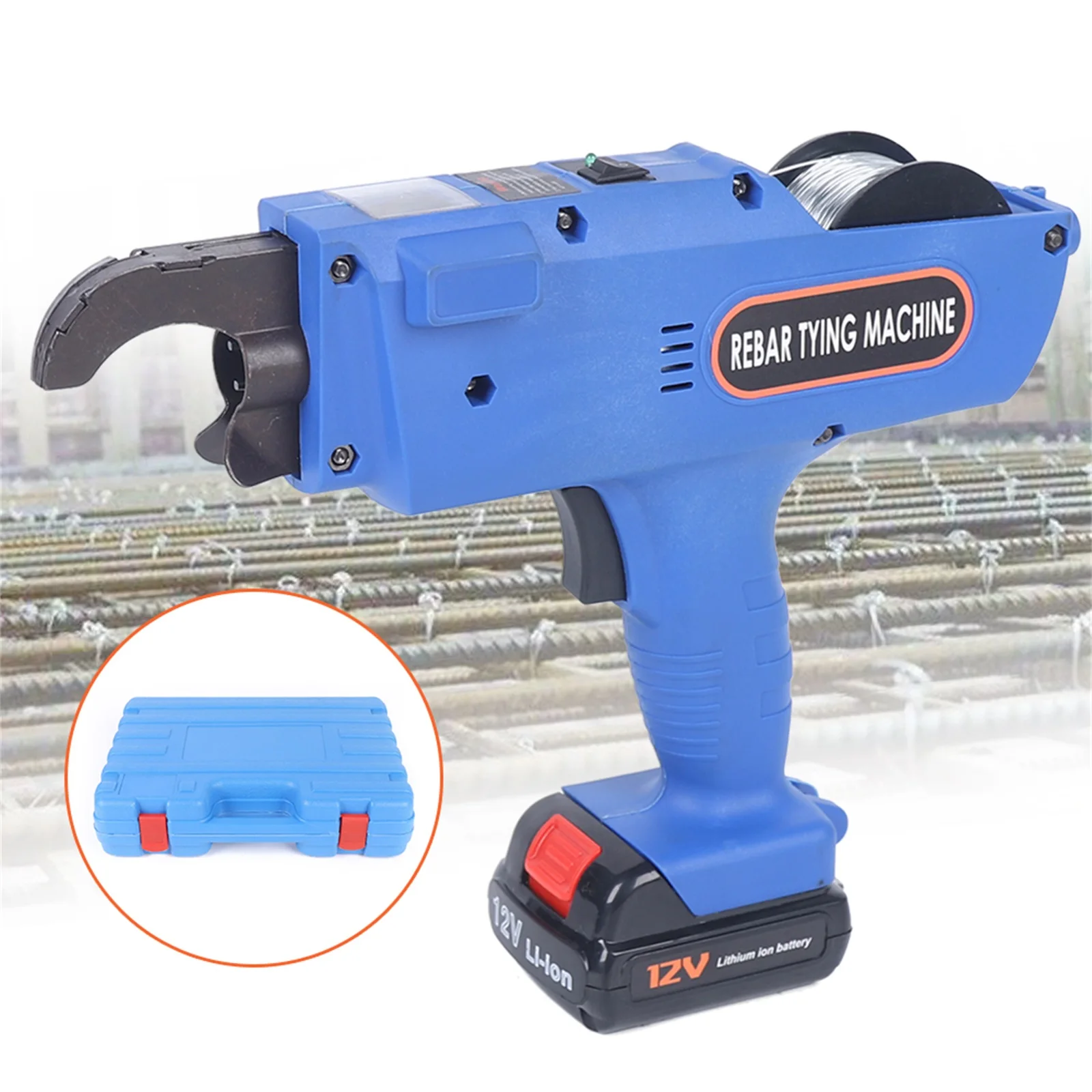 Electric Rebar Tying Gun | Automatic 8-34mm Rebar Tier | Cordless with Battery & Pliers - Thumbnail 5