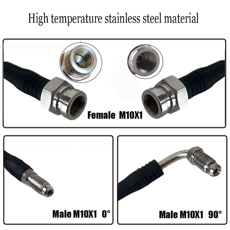 High-Performance Brake Line Kit | Low-Expansion Hydraulic Hose | M10x1 AN-3 Fitting - Thumbnail 2