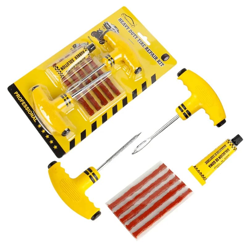 Tire Repair Kit | 4-in-1 Puncture Solution for Car, Motorcycle & Bike | Emergency Roadside Tool Set - Thumbnail 3