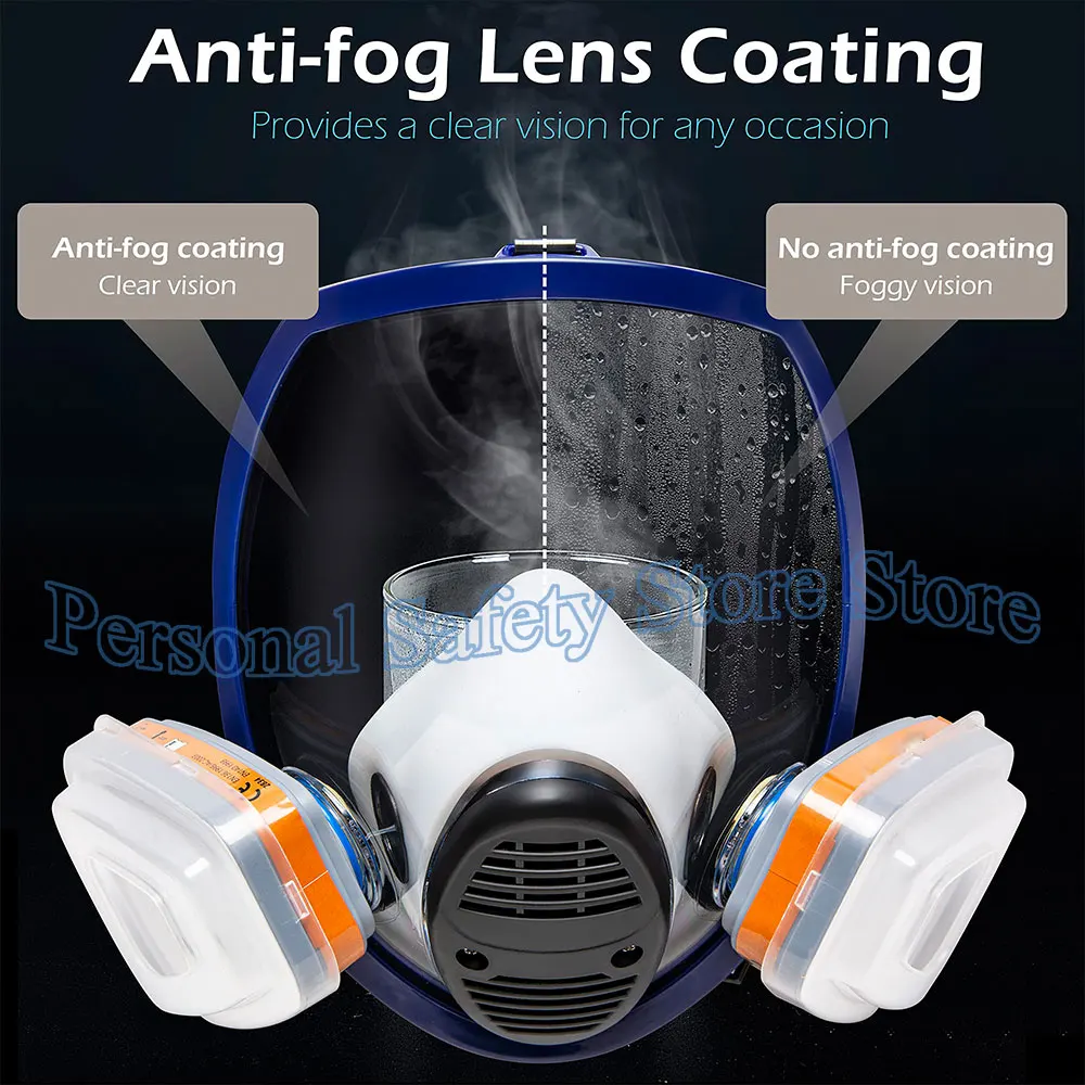 6800 Respirator Full Face Mask Anti-Gas, Anti-Dust | Gas Mask Ideal for Painting/Woodworking/Construction/Sanding/Spraying/DIY - Thumbnail 5