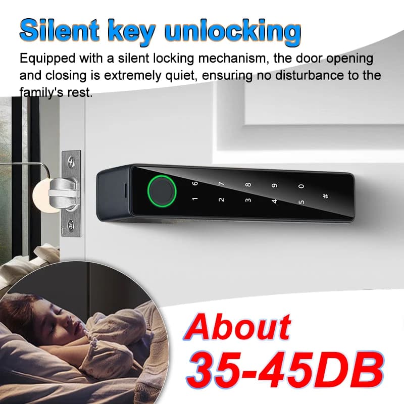 Fingerprint Door Lock | Keypad, IC Card & Biometric Entry | Keyless Handle for Indoor Security - Thumbnail 6