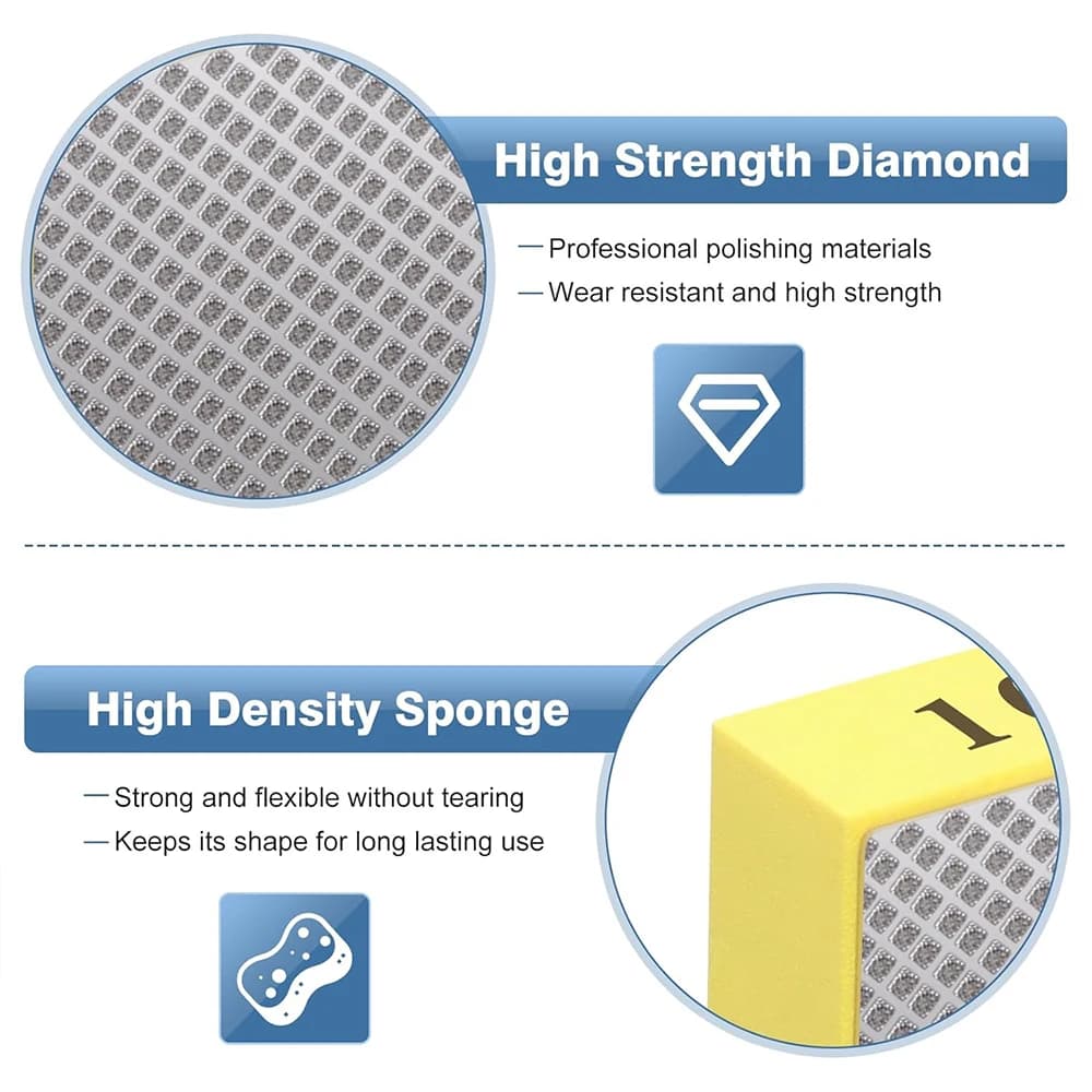 Diamond Polishing Pad Set | 4-Piece Grit Kit for Stone, Tile & Glass | 60-100-200-400 - Thumbnail 3