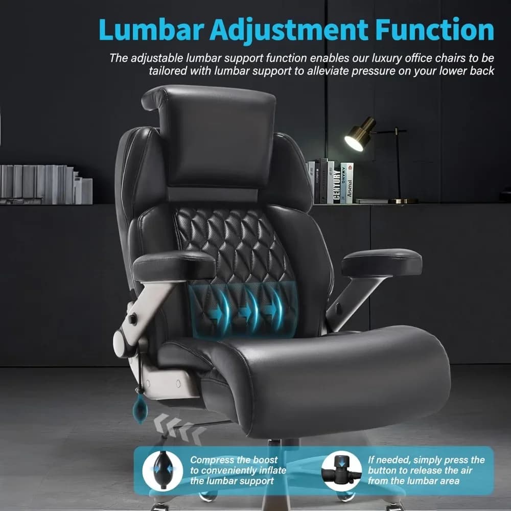 Duty Big & Tall Office Chair | 700lbs Capacity | 3D Flip-Arm Feature with Adjustable Headrest - Thumbnail 5
