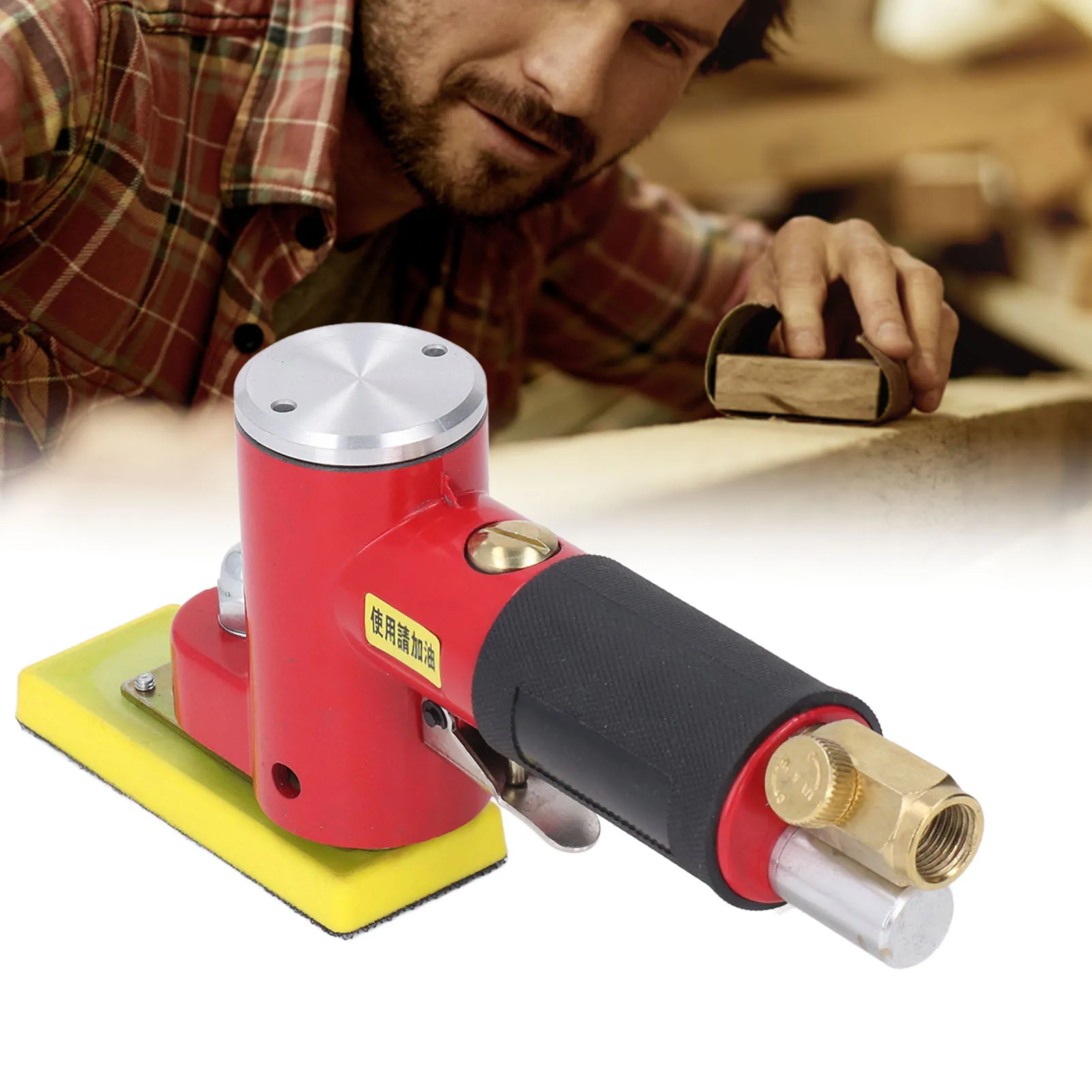 Air Random Orbital Sander | Pneumatic Palm Tool for Auto Body & Woodworking - Thumbnail 6