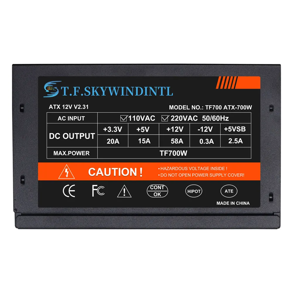 700W ATX Power Supply | Ultra-Quiet 120mm Fan | 80 Plus Certified for Gaming PCs - Thumbnail 3