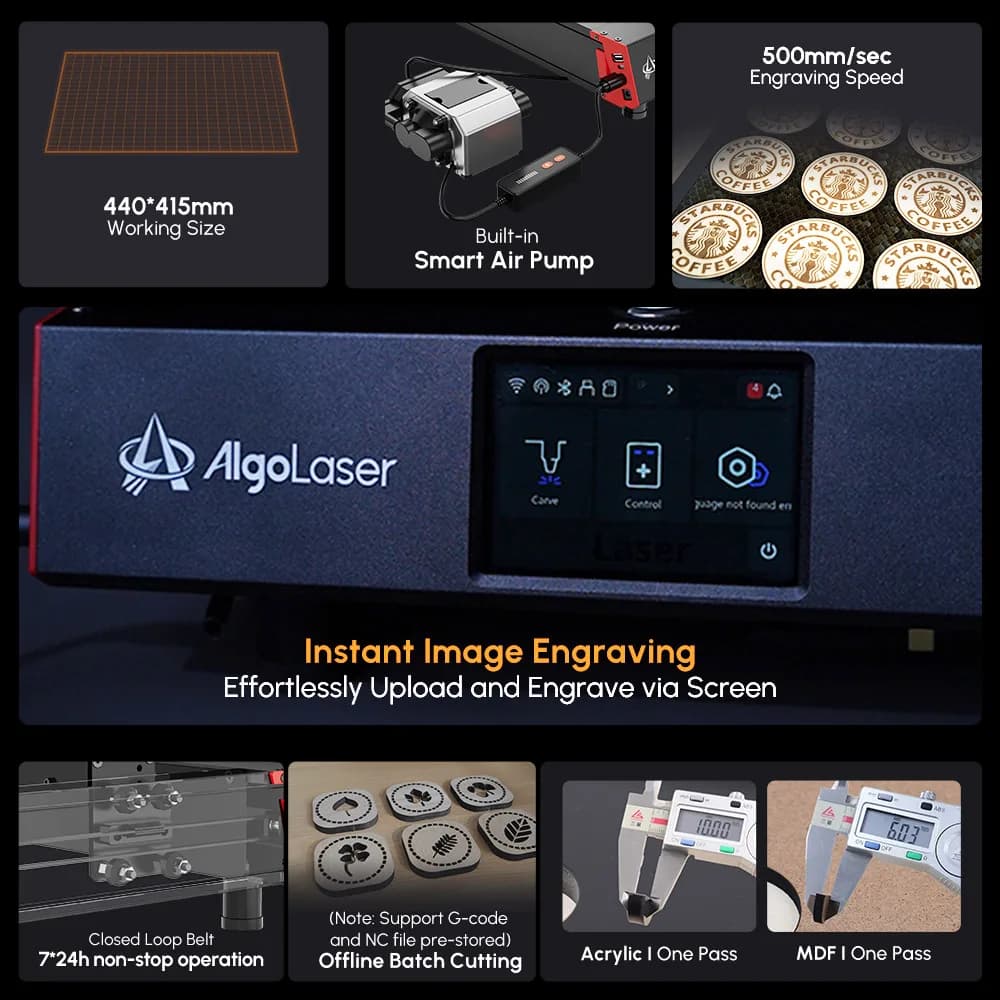 AlgoLaser Engraver | 10W 20W Laser Cutter with App Control | Small Business Woodworking Tool - Thumbnail 2