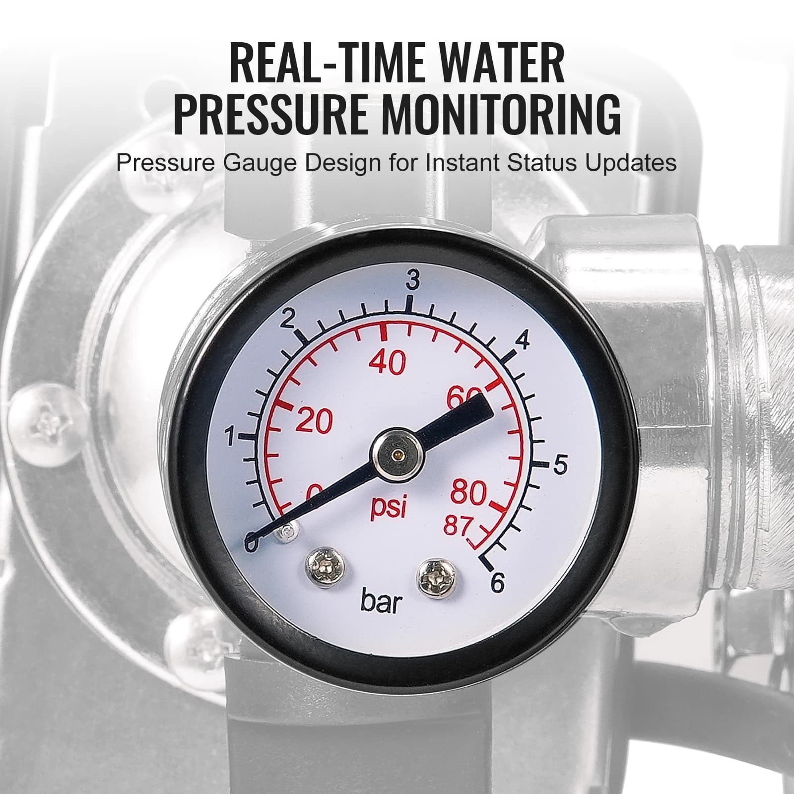 Heavy-Duty 1 HP Well Pump | 1000 GPH with 5 Gal Pressure Tank | Automatic Home Water Booster - Thumbnail 4