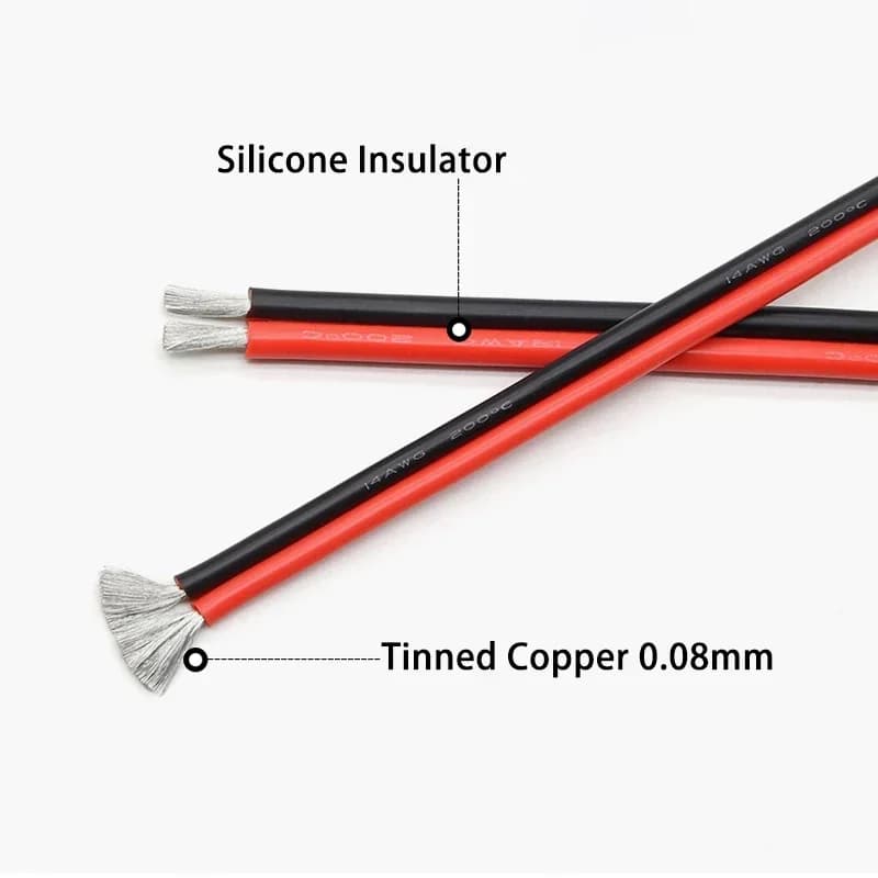 1/2/5m Tinned Copper Wire Silicone Rubber Cable Soft 8 10 12 14 16 18 20 22 24 26 AWG DIY 2Pins Flexible LED Lamp Connector - Thumbnail 6