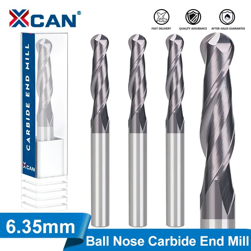 Nose End Mill | 2 Flute Tungsten Carbide | 6.35mm CNC Router Bit for Milling - Thumbnail 2