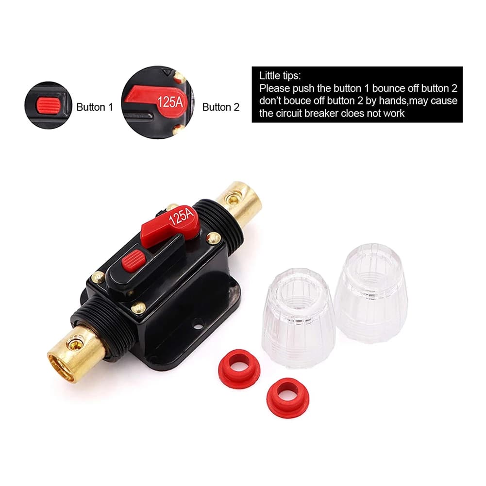 Heavy-Duty DC Circuit Breaker | 12V-48V Resettable Fuse | 30A-100A Overload Protection - Thumbnail 7