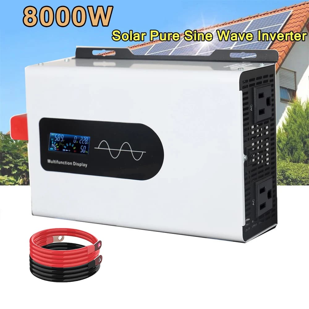 8000W Pure Sine Wave Inverter | 24V-72V DC to 110V AC | Solar & Off-Grid Power Converter - Thumbnail 2