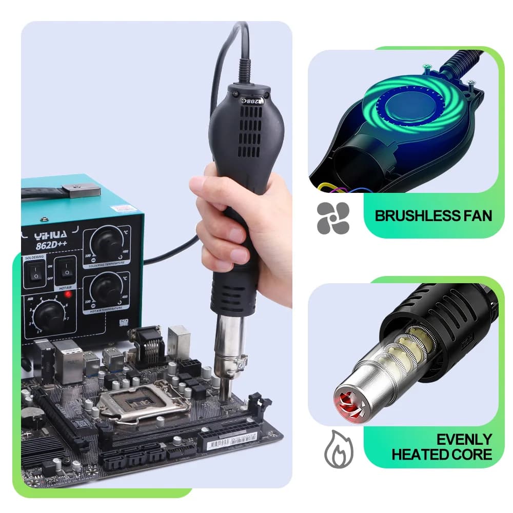 Soldering & Rework Station | Fast-Heating 100-480°C | BGA & SMD Precision Kit - Thumbnail 6