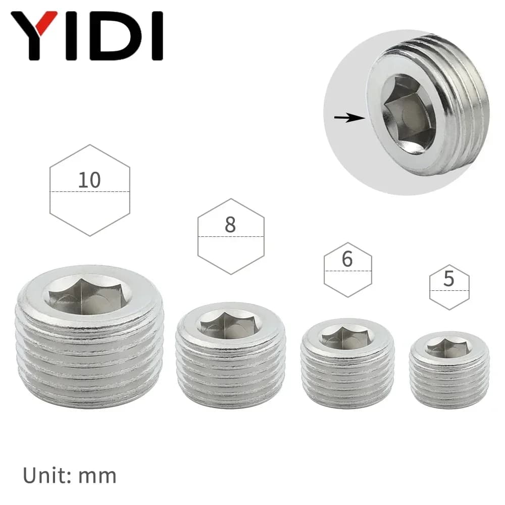 Pneumatic End Stop Plug Kit | BSP Threaded Male Connectors | 5-Piece Repair Set - Thumbnail 3