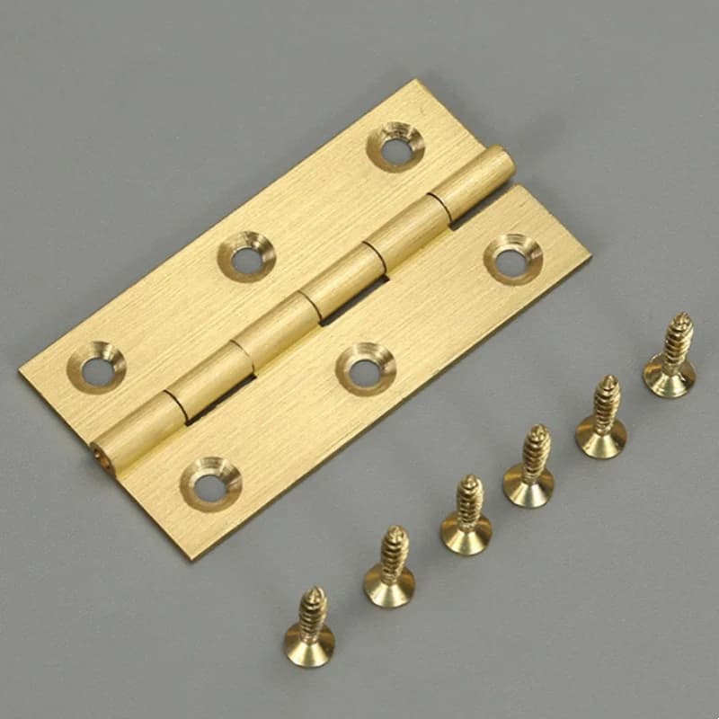 Brass Door Hinges | 4Pcs Bronze Butt Hinge Set | Vintage Furniture & Cabinet Hardware - Thumbnail 6