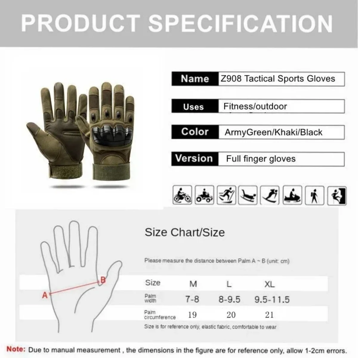 Sports Gloves | Camping, Hiking & Rock Climbing | Touch Design Fitness Protection - Thumbnail 5