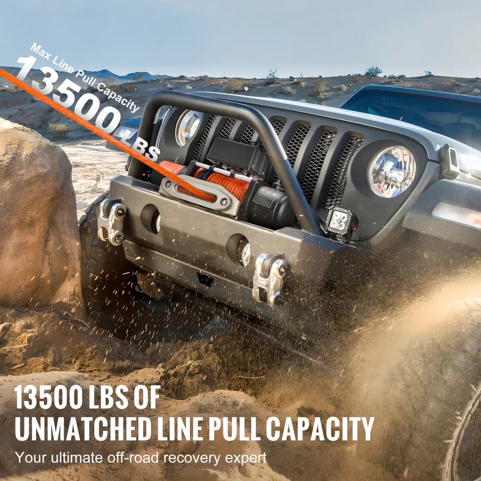 13500 lbs Come Along Winch | Electric with Wireless Remote | Off-Road Truck Towing - Thumbnail 2