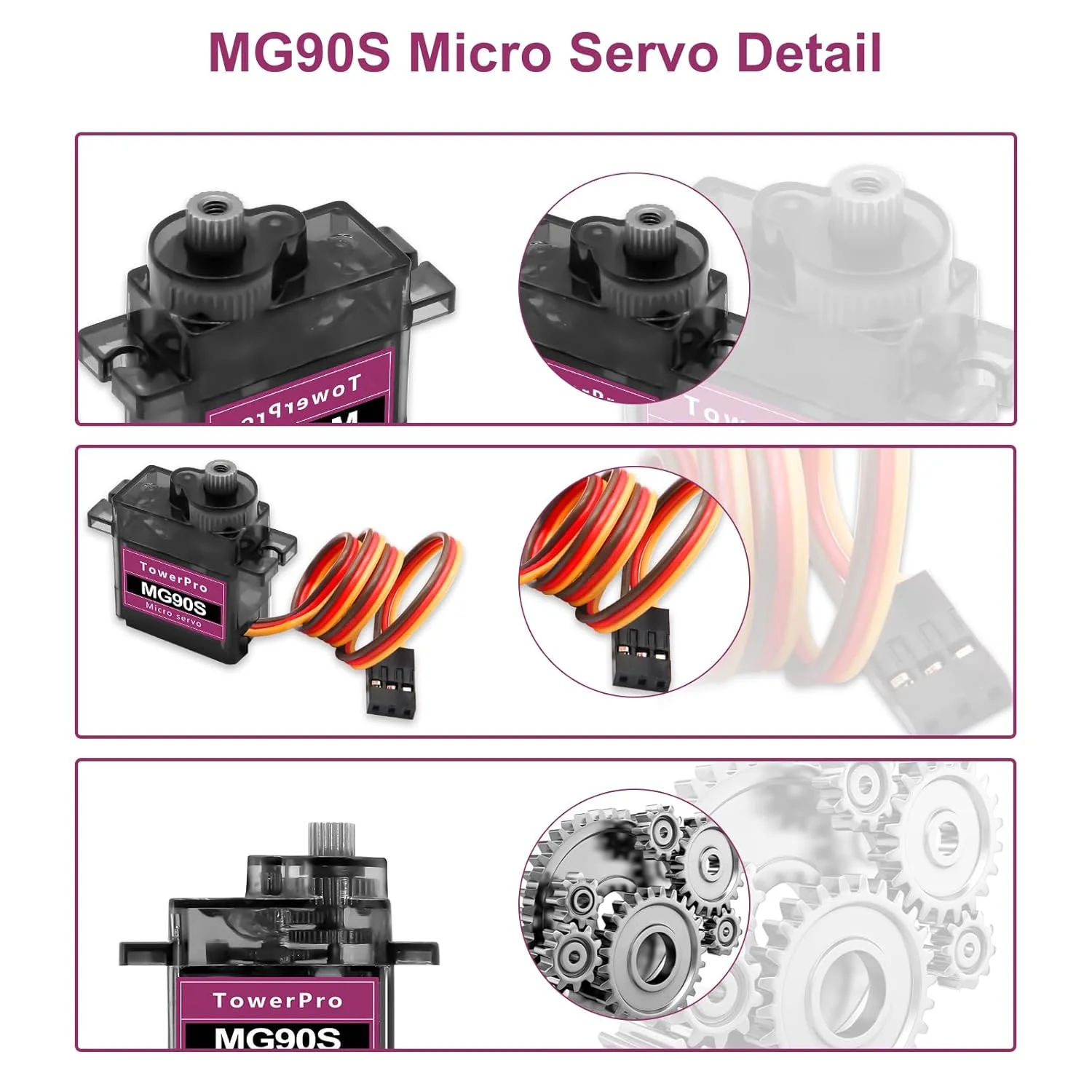 All-Metal Gear Servo Motors | 9g High-Torque Upgrade for RC Helicopters, Cars, & Robotics - Thumbnail 3