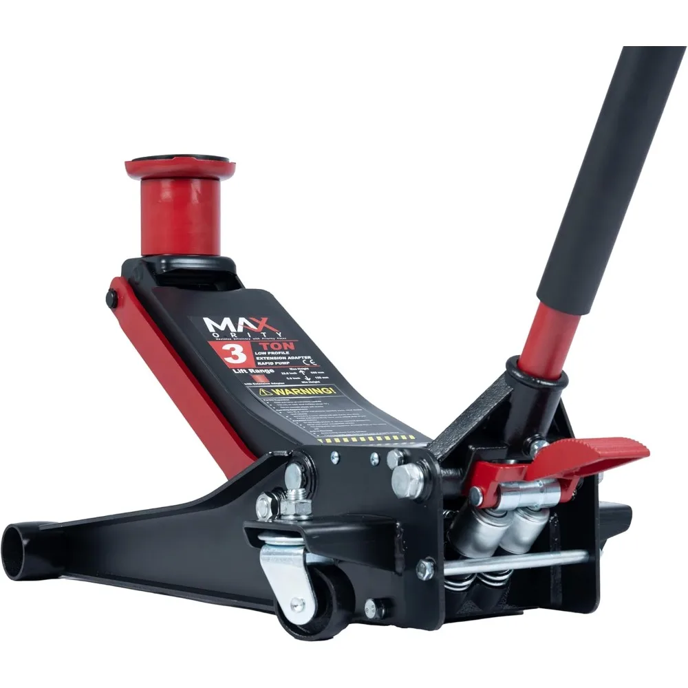 3-Ton Low-Profile Racing Jack | Dual-Piston Hydraulic Lift | Heavy-Duty Steel Construction - Thumbnail 2