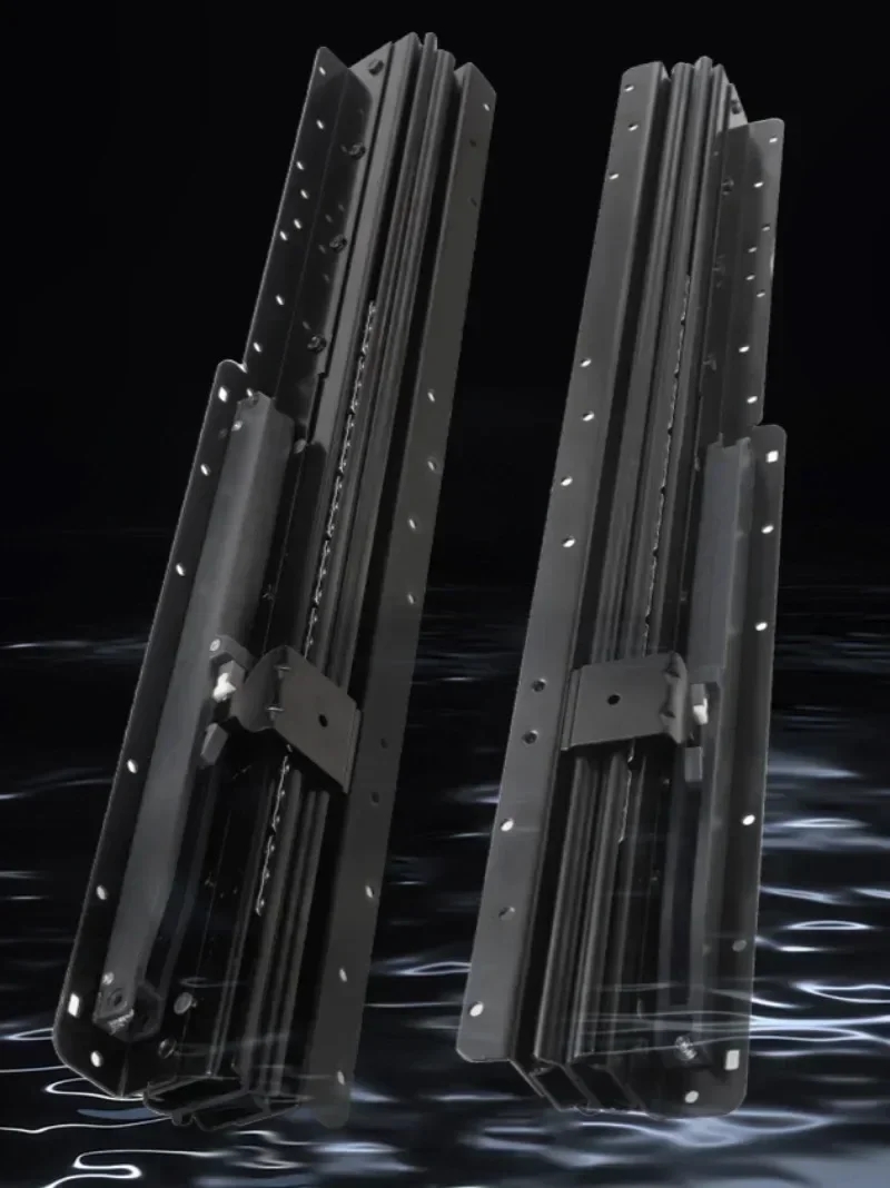 2025 Newest 24 Inch Upgraded Stair Slide Rail with Damping Buffer Bottom 16 Inch Heavy-duty Support Bottom Three Section Tracks - Thumbnail 3