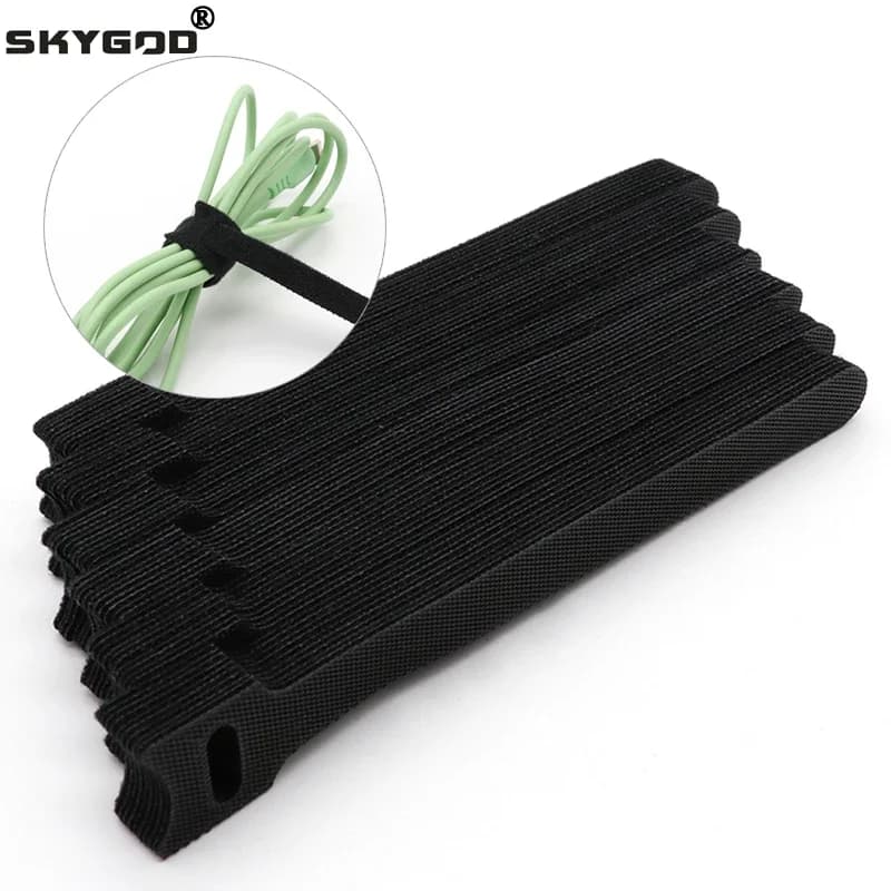 Cable Management Straps | 4-Pack (15-30cm) | Hook & Loop Wire Organizer - Thumbnail 2