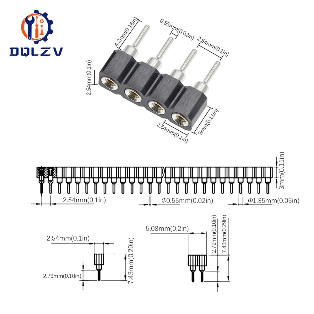 2.54mm Pin Header Connector | SMD Female Socket | 1-40 Pin Straight Design - Thumbnail 5
