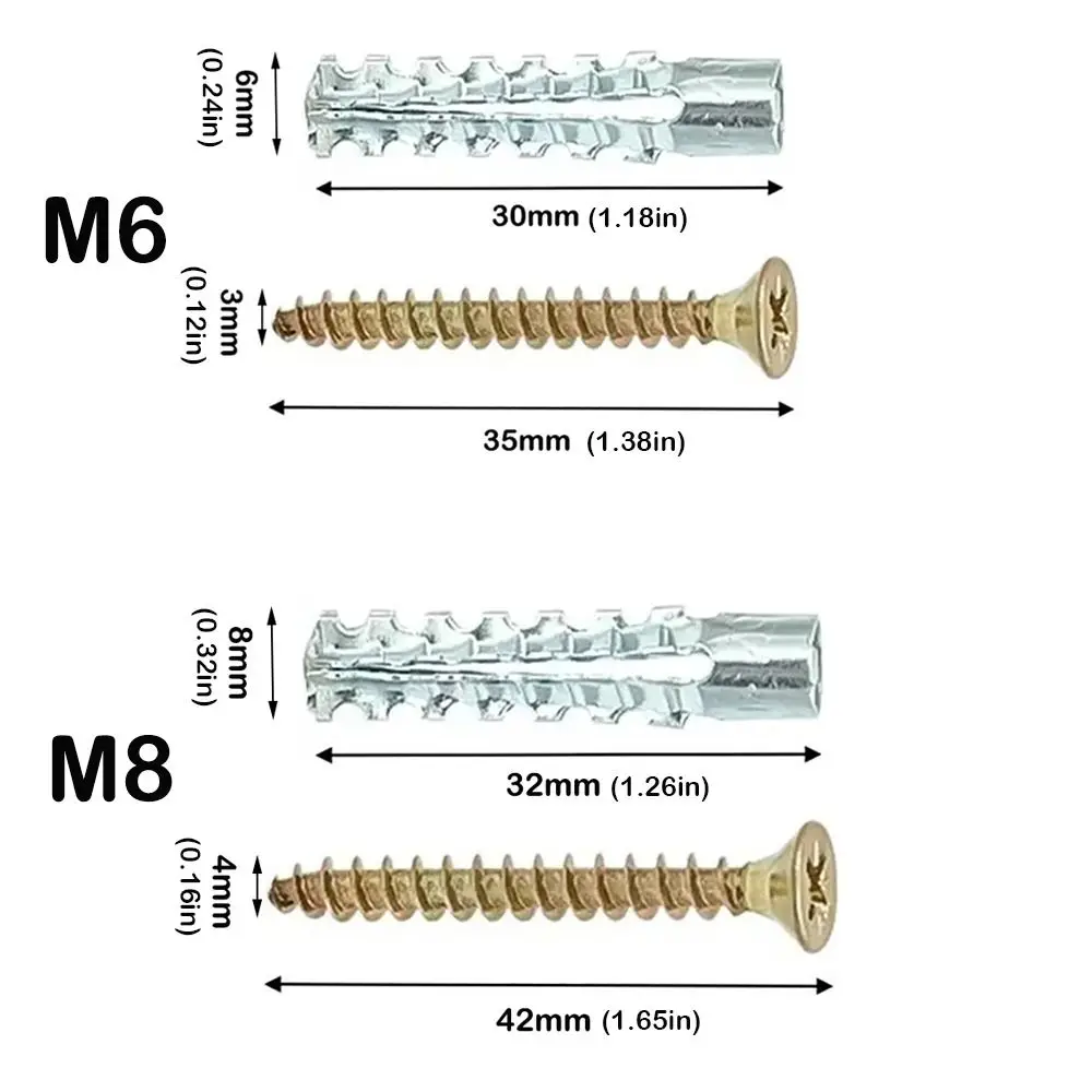 Serrated Expansion Tube Kits | Self Tapping Screws for Concrete | 20/50/100 Sets Fasteners - Thumbnail 5