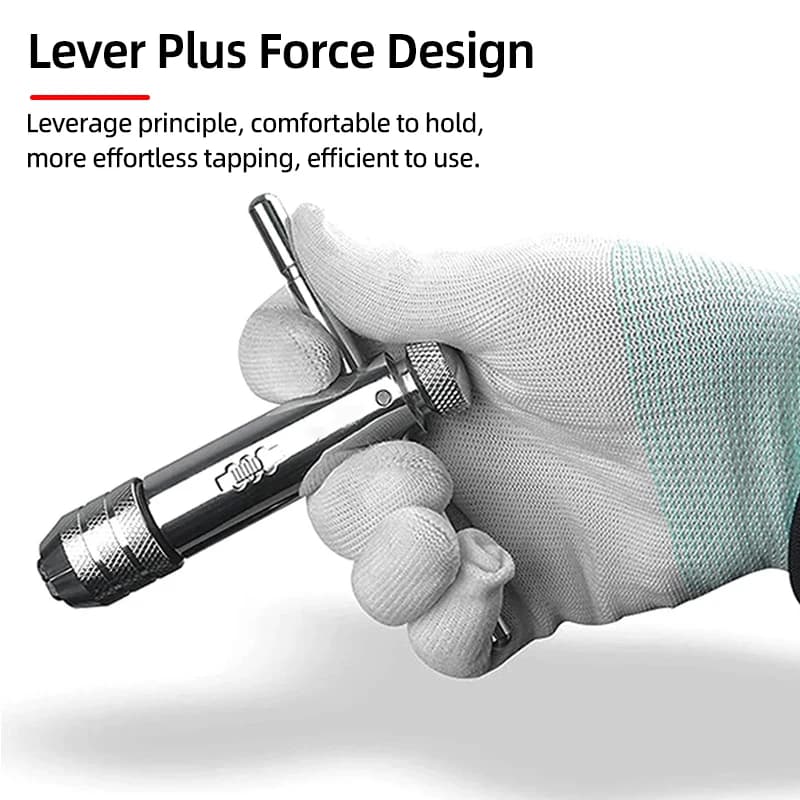 T-Handle Tap Wrench Set | Adjustable M3-M12 | Precision Hand Tapping Tools - Thumbnail 5