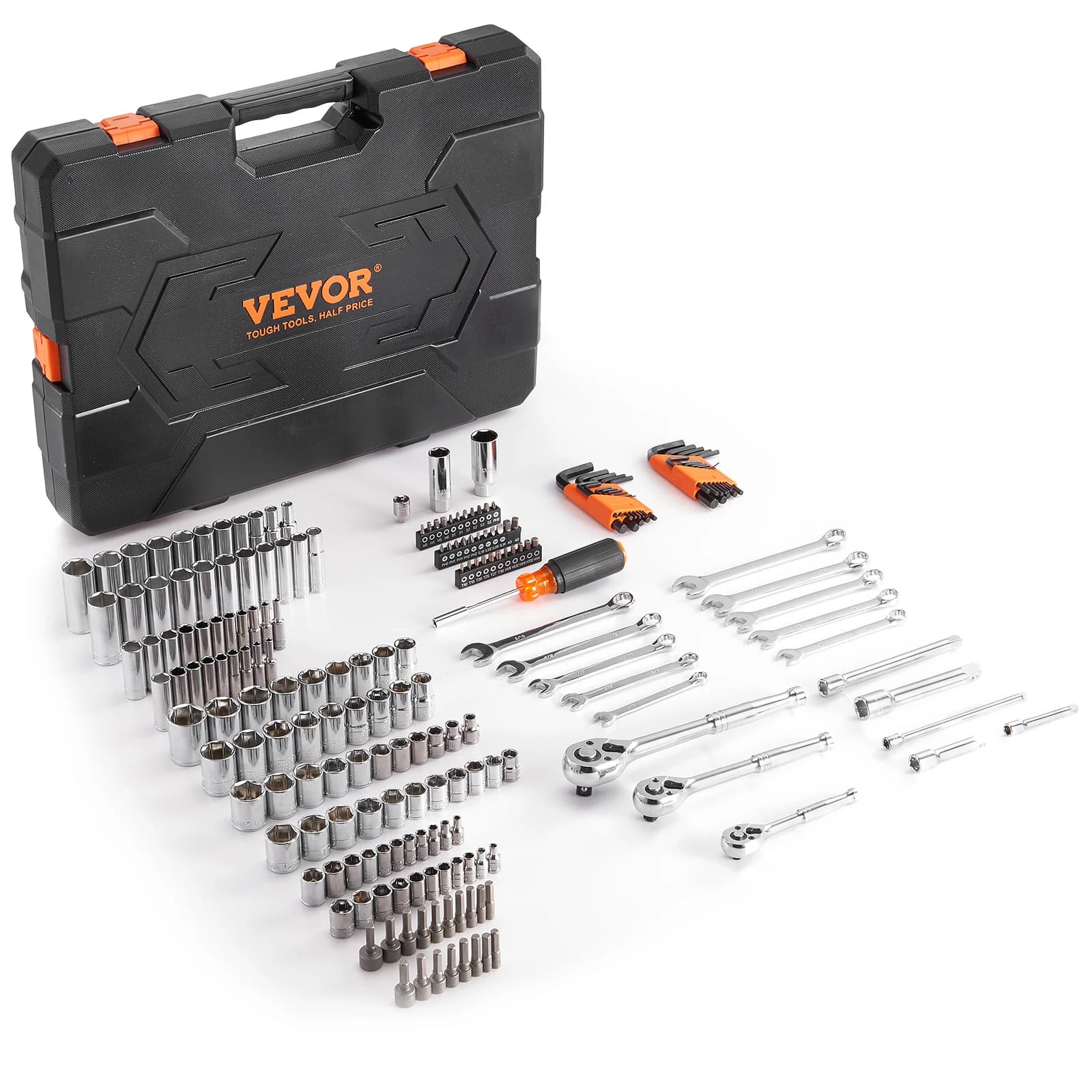 Mechanics Tool Set | 205-Piece SAE & Metric Socket Kit | Deep & Standard Sockets - Thumbnail 2