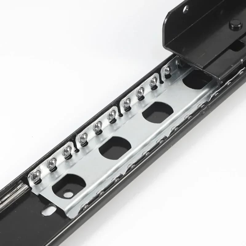 Soft close drawer slides with electroplated steel ball bearings for smooth, silent cabinet and furniture operation.