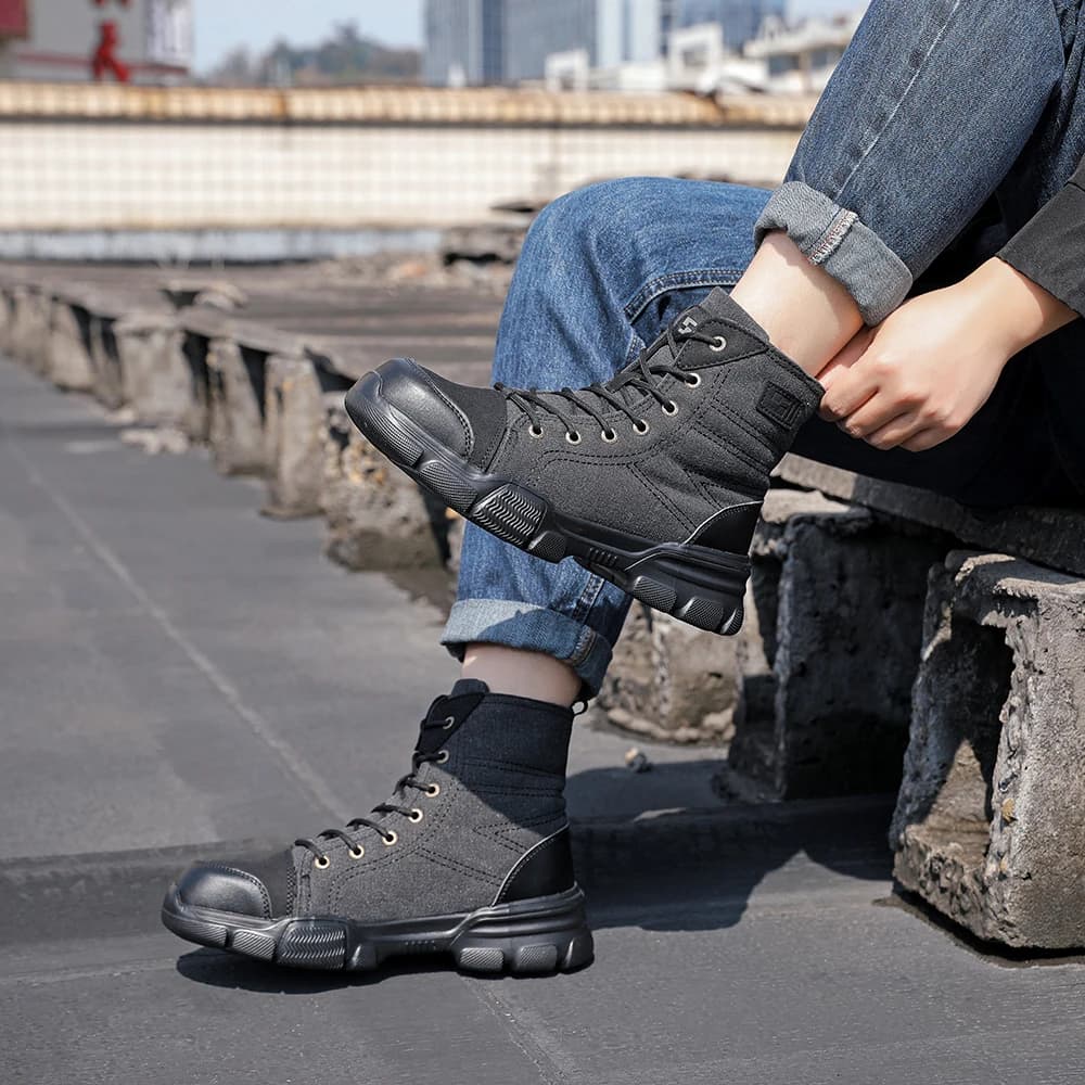 Toe Work Shoes for Men | Puncture-Proof & Breathable | Industrial Safety Footwear - Thumbnail 4