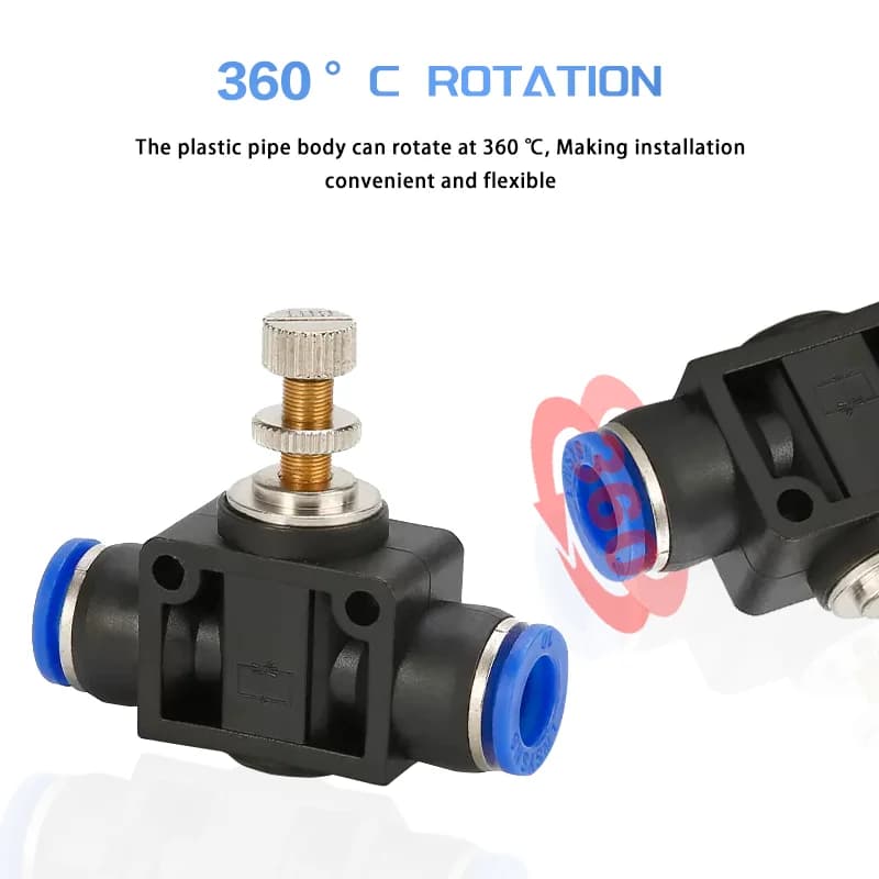 Flow Control Ball Valve | 4-12mm Quick-Connect Fittings for Air & Water Systems - Thumbnail 3