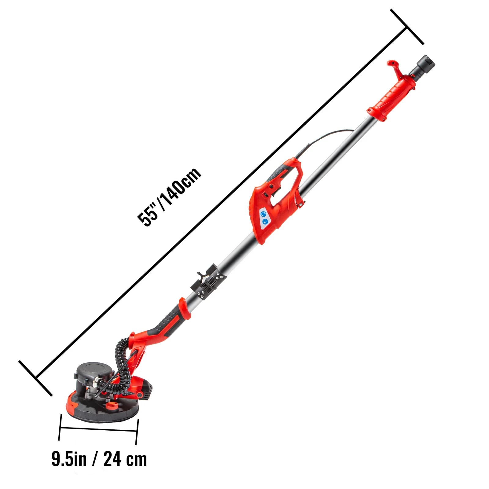 850W Drywall Sander | Variable Speed 800-1750RPM | Foldable Design with Vacuum Bag - Thumbnail 6