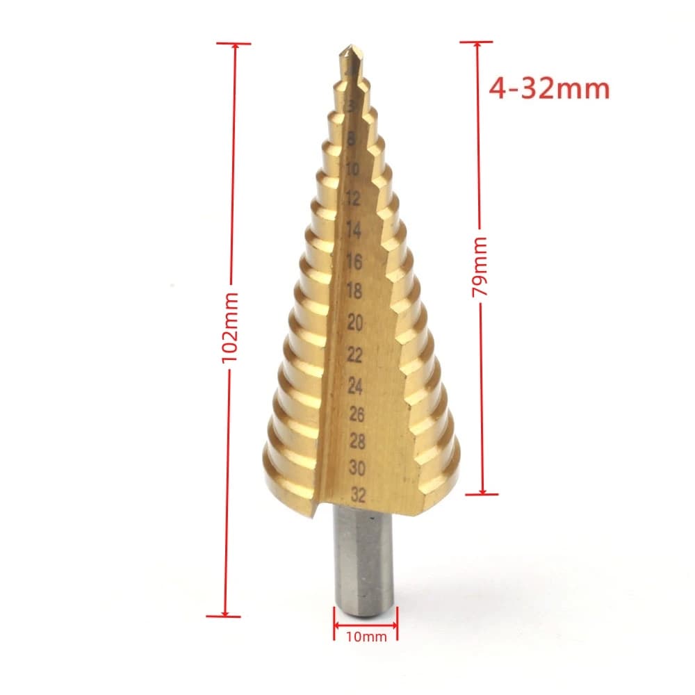 Step Drill Bit Set | HSS Titanium Coated | 4-42mm Multi-Material Hole Cutter - Thumbnail 5