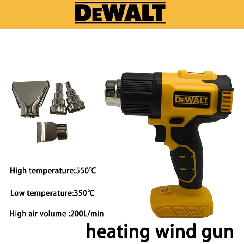 DeWalt DCE530N 20V Cordless Heat Gun | Professional Hot Air Tool for Welding & Shrink Wrapping - Thumbnail 3