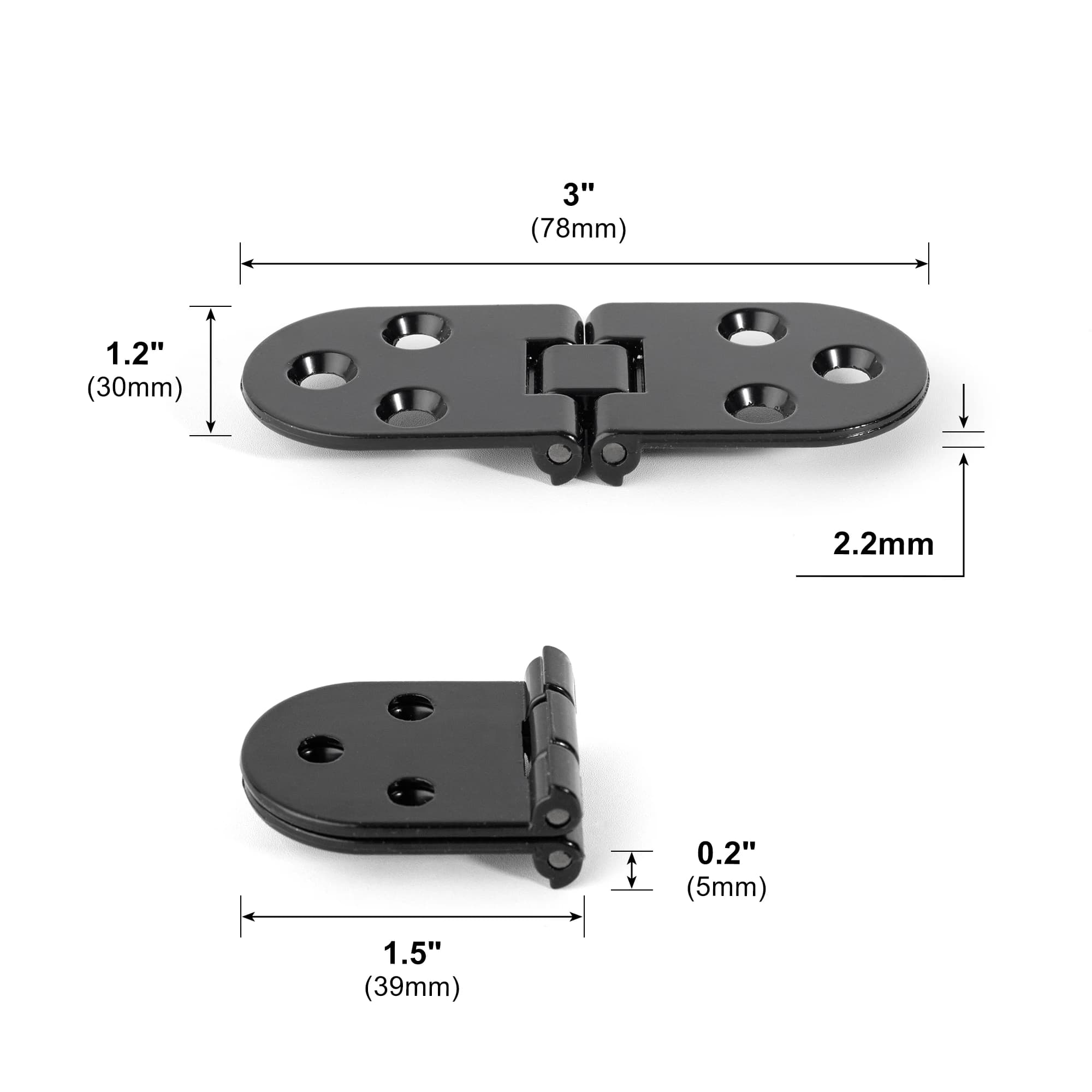 Self-Supporting Folding Hinge 2Pcs | Flush Mount Table & Cabinet Door | Kitchen Furniture Fitting - Thumbnail 2