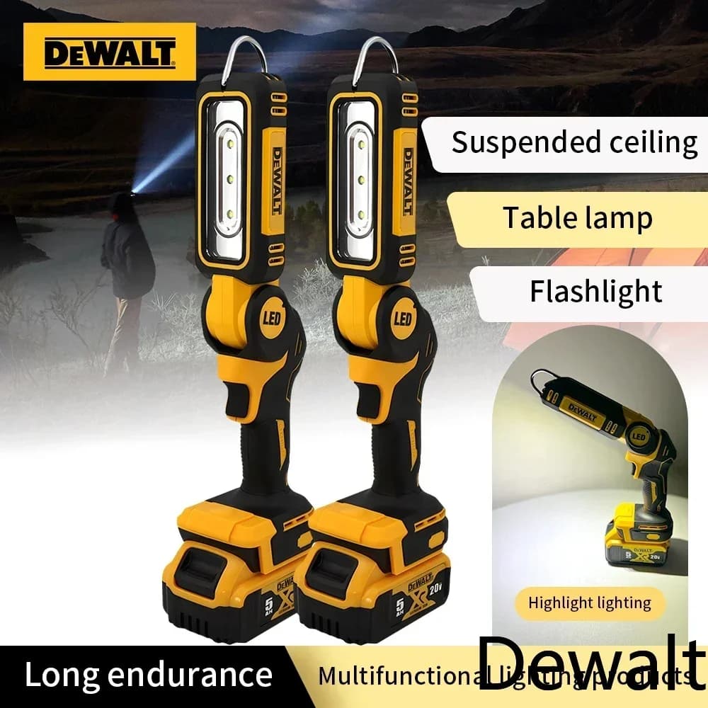 Dewalt 20V Lithium Battery 90 Degree Folding LED Work Light Handheld Multifunctional Portable Camping Torch for Outdoor Camping - Thumbnail 2